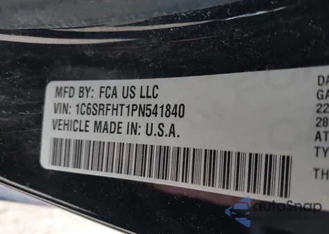 2023 Ram 1500 Limited из США, поврежденный, VIN 1C6SRFHT1PN541840